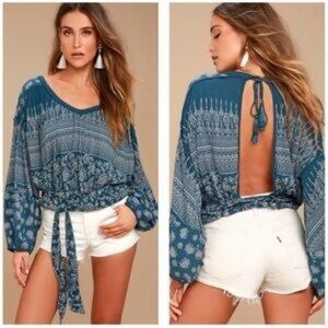 FREE PEOPLE WEEKEND WARRIOR BOHO BALLOON SLEEVE TOP